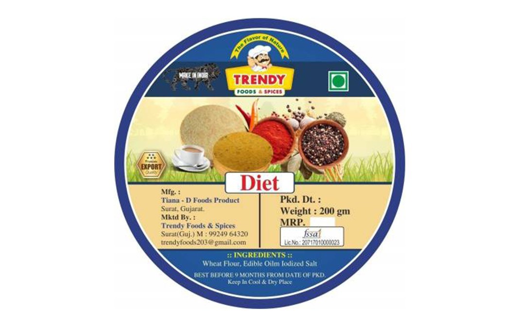 Trendy Foods & Spices Diet Khakhra    Pack  200 grams